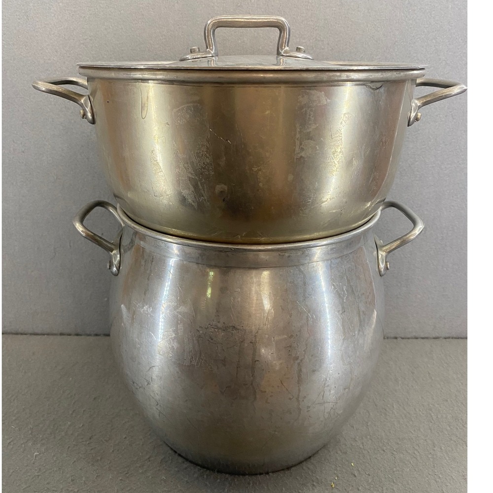 Bourgeat France Aluminum Couscouserie Steamer Set 3 Piece Professional Stockpot